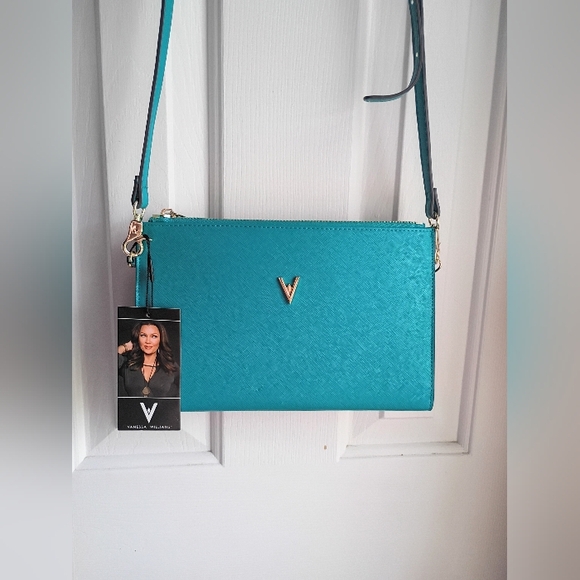 NWT Vanessa Willams Peackock blue Crossbody Wallet Purse - Picture 2 of 7